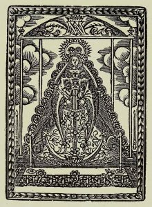 Antiguo grabado de la virgen del rocío