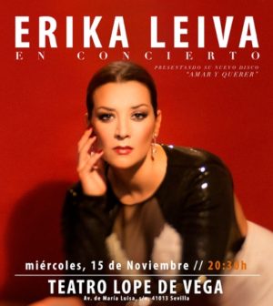 distico. concerto Erika Leiva al Teatro Lope de Vega di Siviglia. 'Amar y querer'