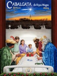 Cartel de la Cabalgata de Reyes Magos de Sevilla 2024