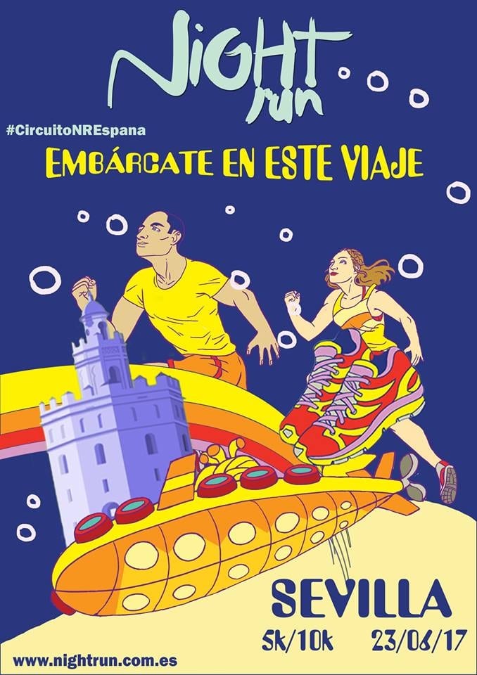 Carrera Night Run Sevilla conmemorativa del 25 aniversario de Expo92. Isla de la Cartuja